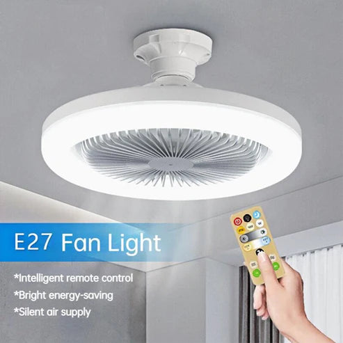 Ventilateur de plafond avec lumières.