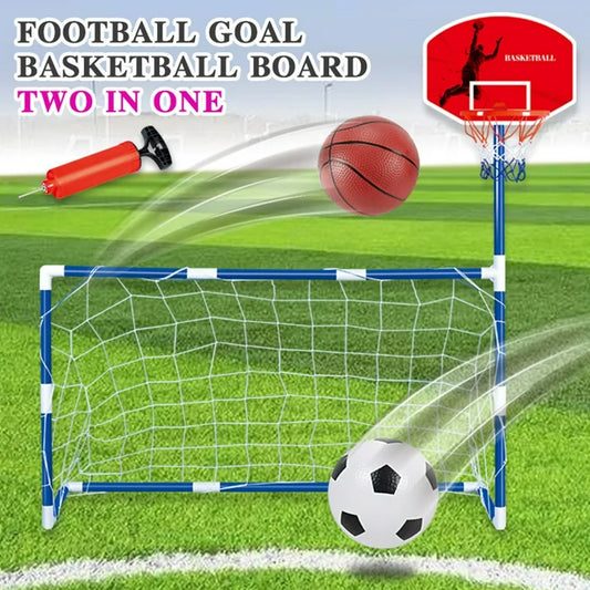 Set 2-en-1 Basketball et Football pour Enfants