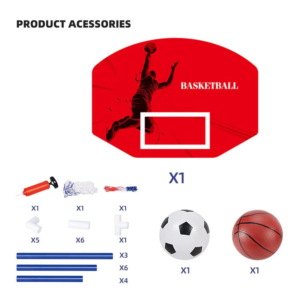 Set 2-en-1 Basketball et Football pour Enfants