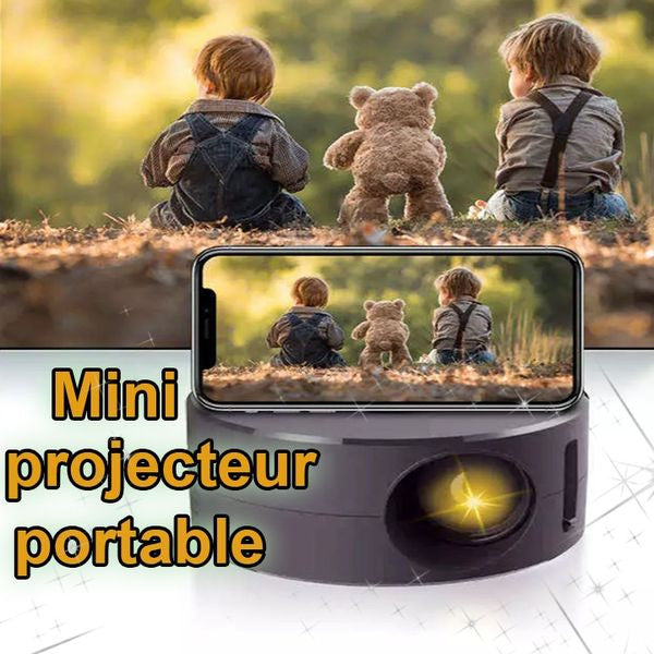 Mini projecteur LED portable et haut-parleur intégré