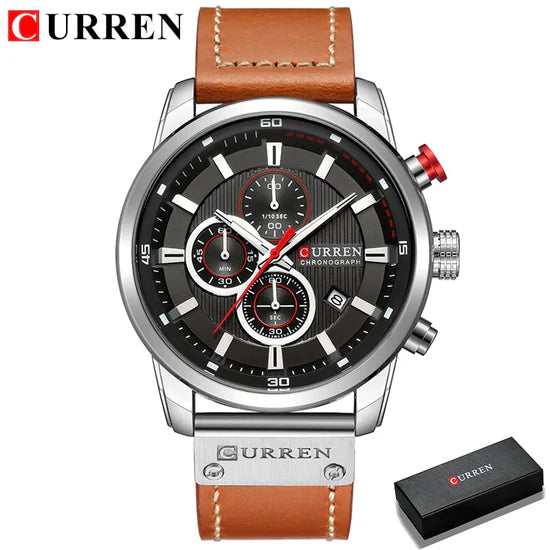 CURREN Quartez 8291 en Cuir Marron