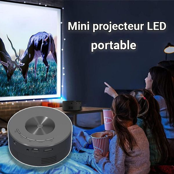 Mini projecteur LED portable et haut-parleur intégré