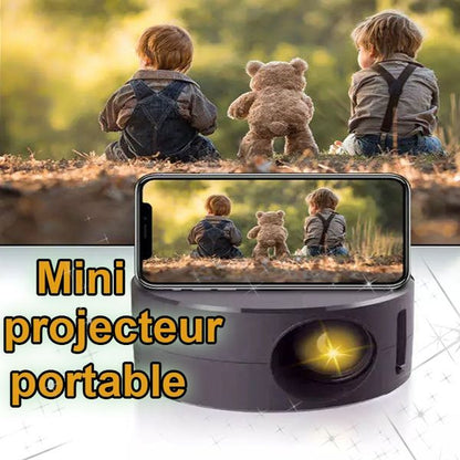 Mini projecteur LED portable et haut-parleur intégré