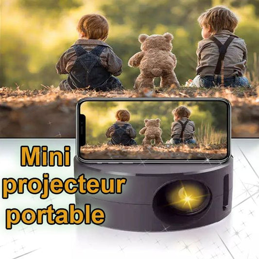 Mini projecteur LED portable et haut-parleur intégré