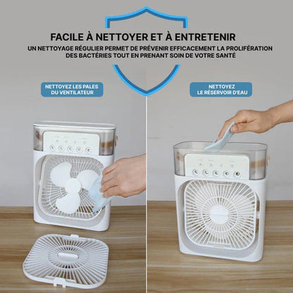 Ventilateur Brumisateur d'Air Portatif 3-en-1 ( DIMENSION DE 27 CM SUR 21 CM )